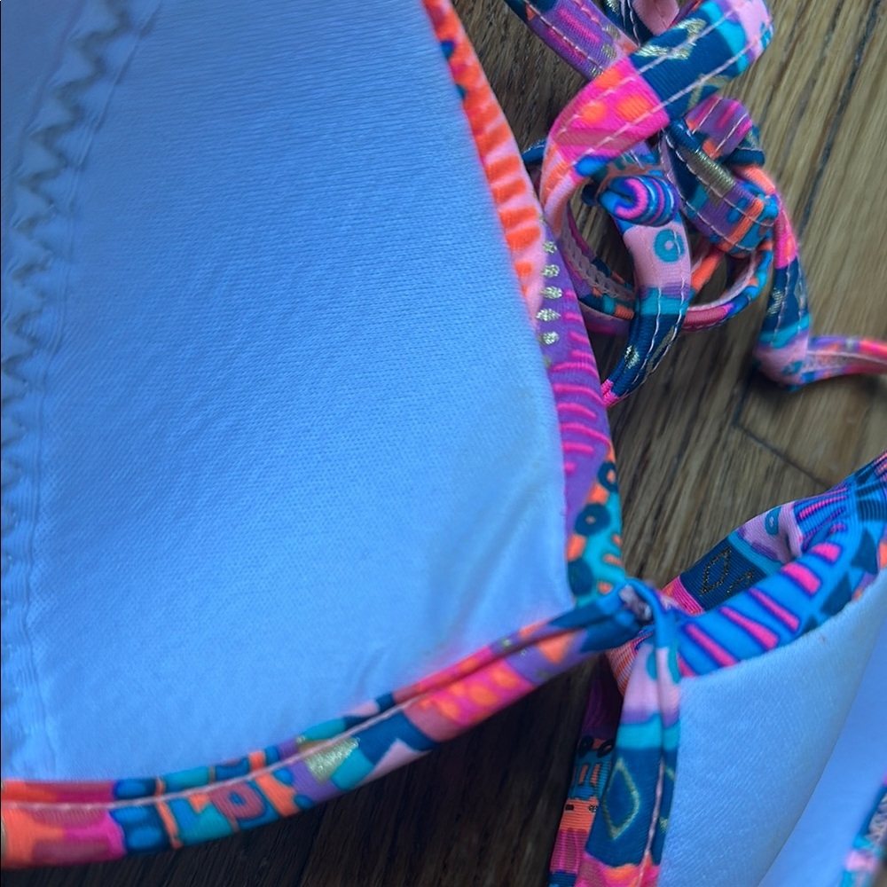 Colorful Patterned Bikini Top - Picture 3 of 4